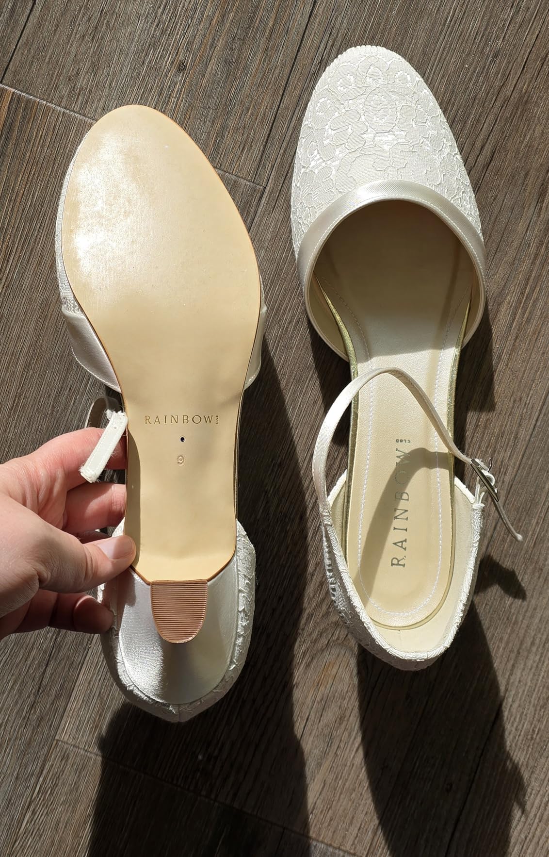 Rainbow Club Timeless Mickie Pumps Satin Ivory Spitze 3,5 cm