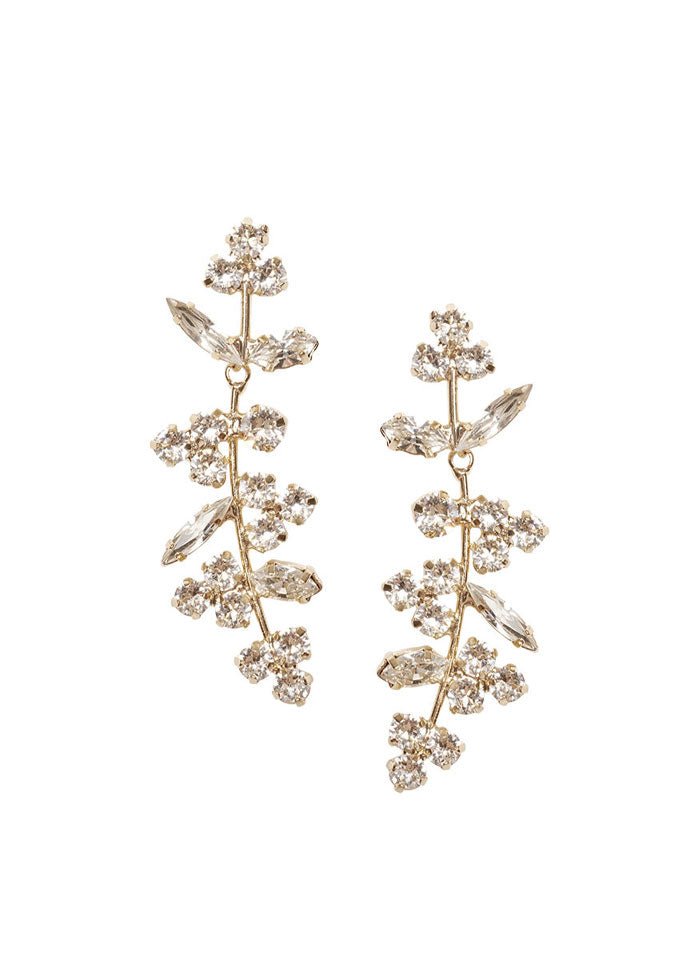 Elizabeth Bower Bud Crystal Braut Drop Ohrringe Rhodium