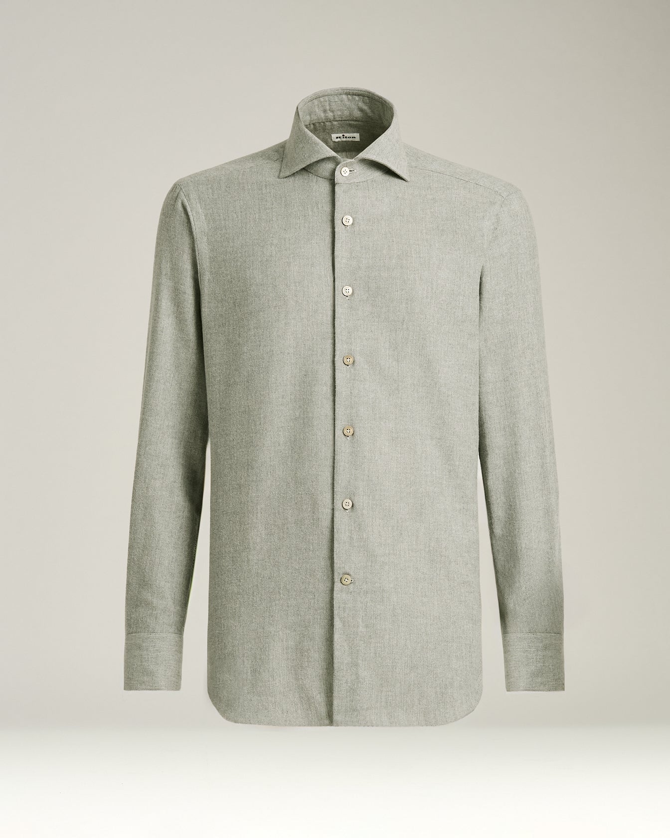 Kiton Shirts Anthracite Flannel Hemd Seide Kaschmir 40