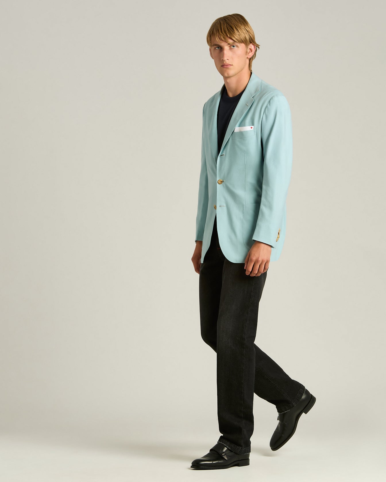 Kiton Azure Cashmere Sakko Kaschmir Blau 50
