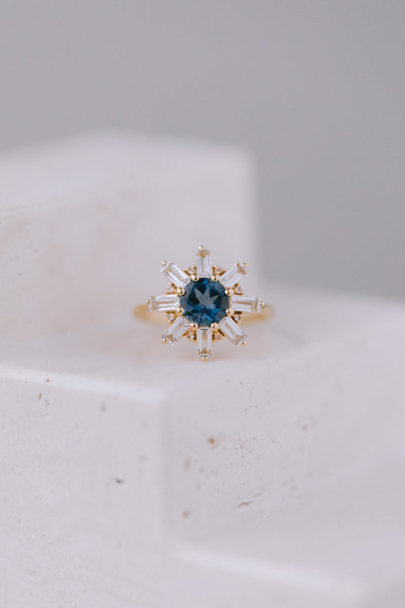 Juvelan Marrakesh Statement Ring London Blue Topas Silber