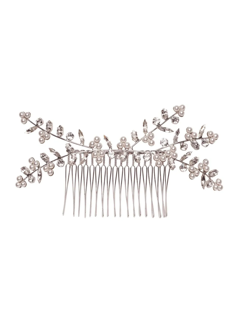 Elizabeth Bower Bud Pearl Haarkamm Gold Kristall Perle