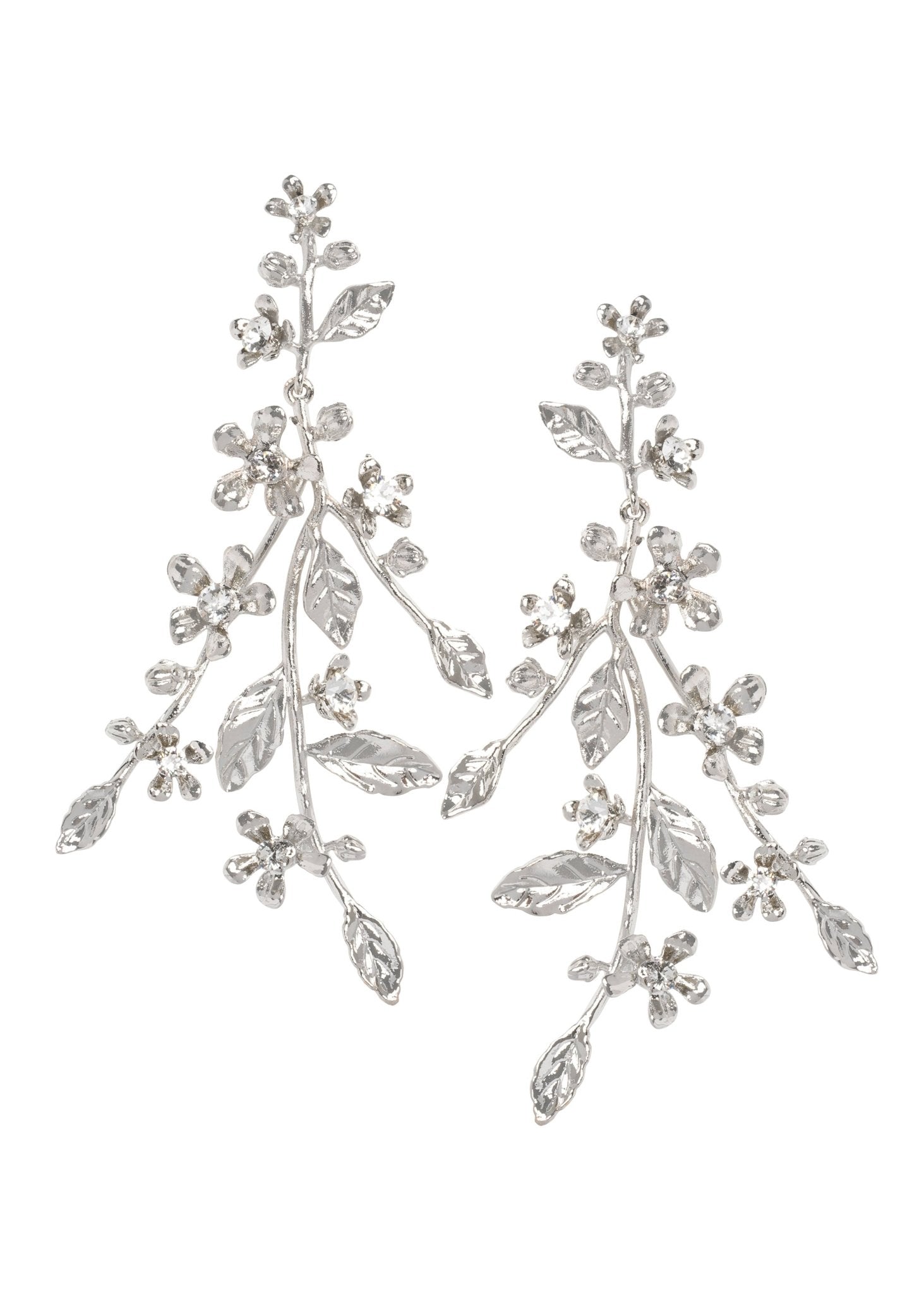 Elizabeth Bower Athena Tropfen Ohrringe Rhodium Kristall