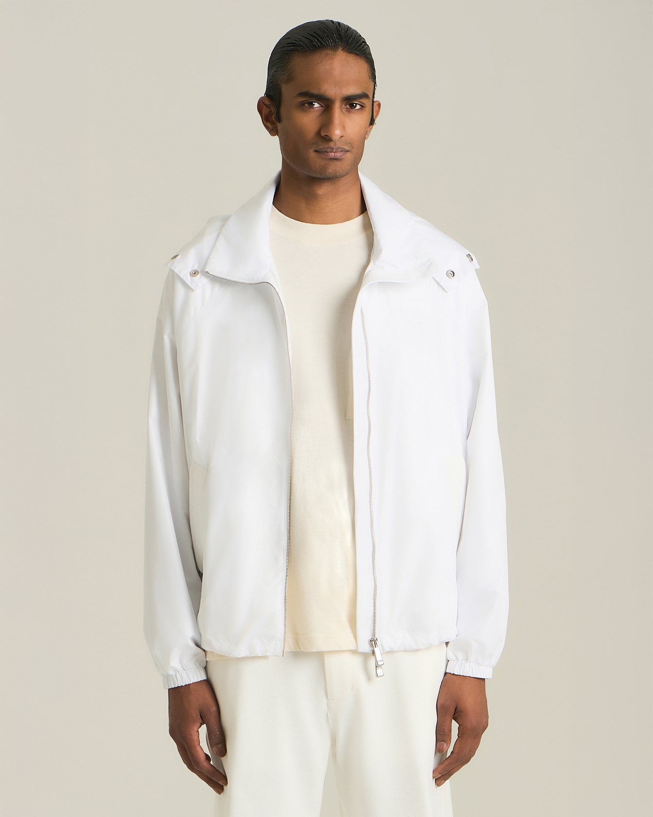 Kiton KNT Hooded Windbreaker Jacke Nylon Kapuze