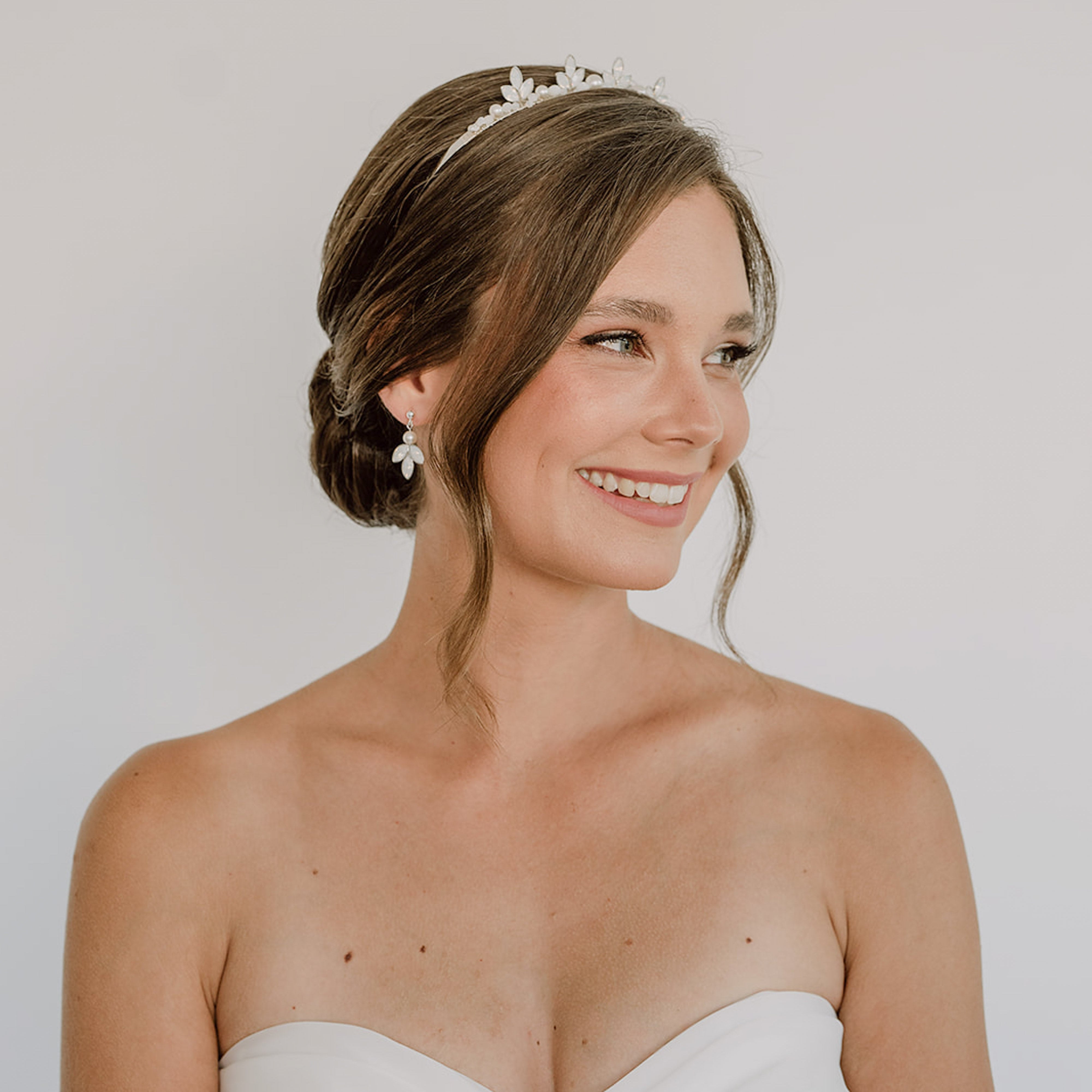 Perlenbräute Kate Haarreif Gold Diadem Perlen Kristalle