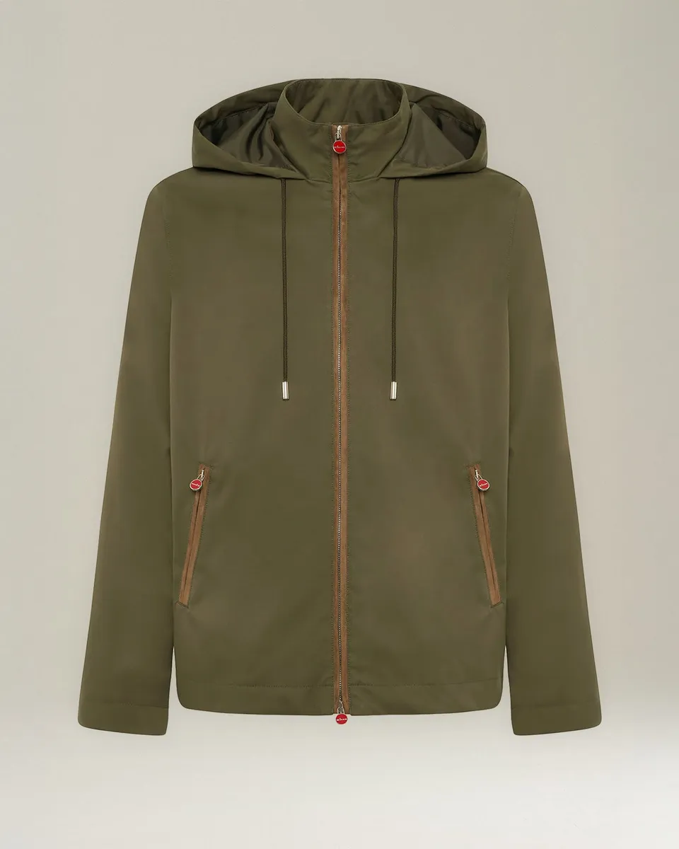 Kiton Windbreaker Blouson Gr.50 Nylon Kapuze Herren