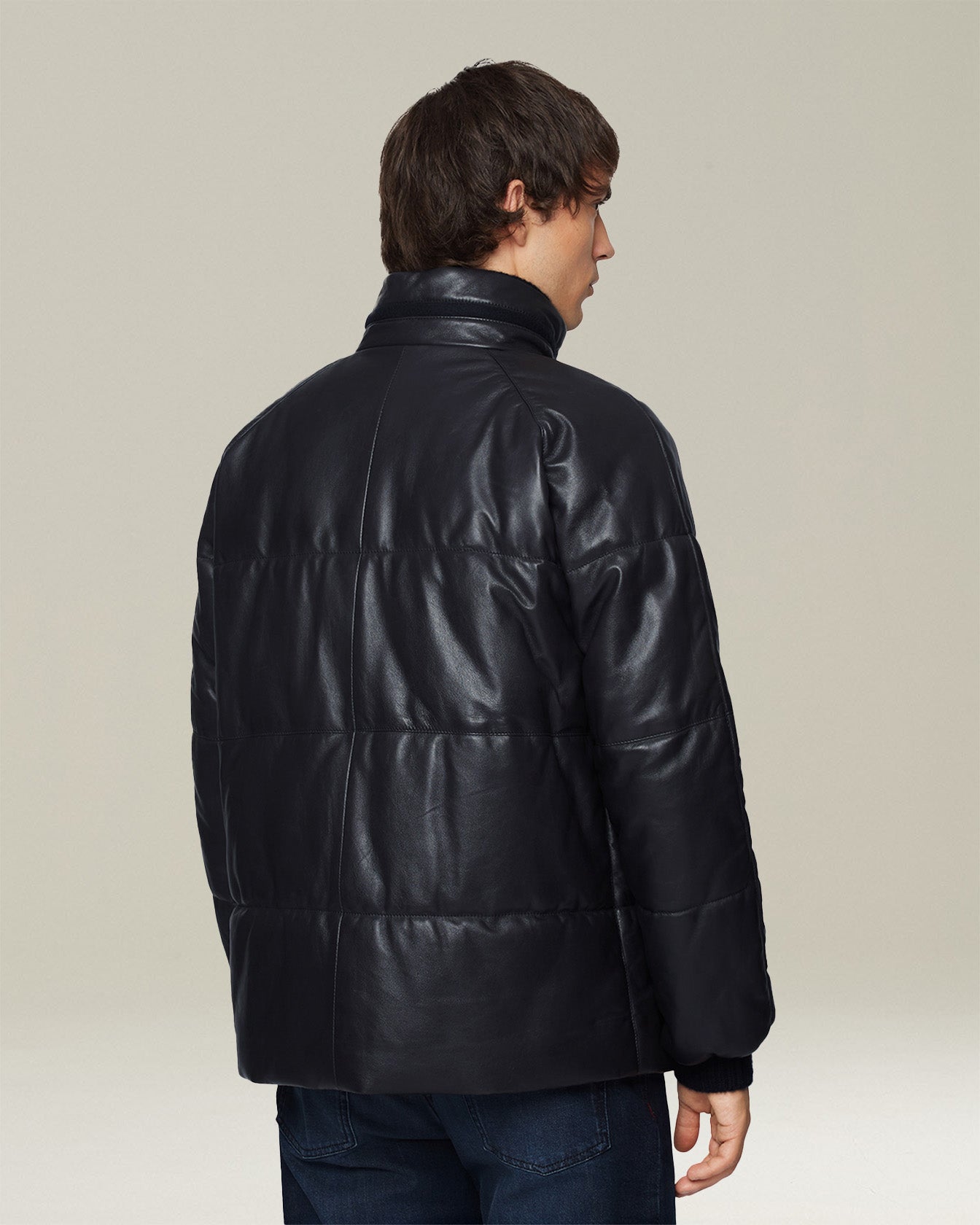 Kiton Outerwear Steppjacke Nappa Lederjacke Herren