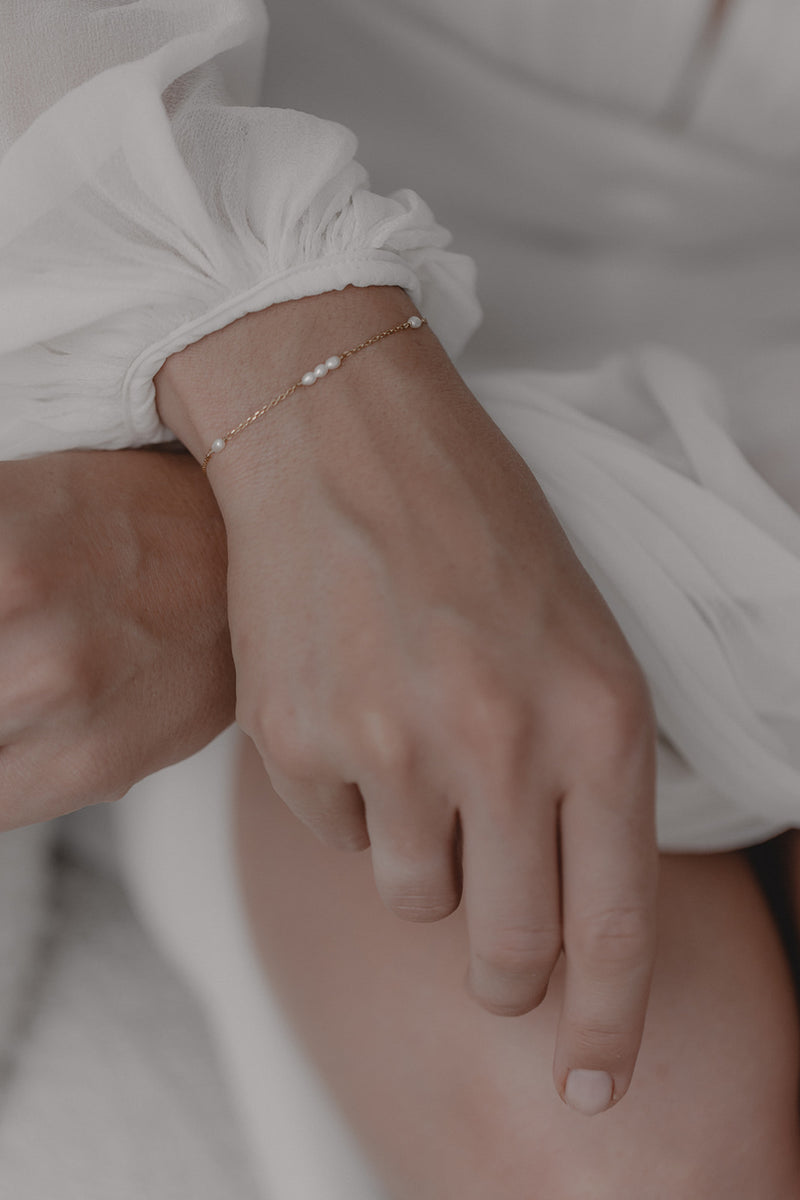 Juvelan Celine Perlenarmband Braut Süßwasserperlen Silber