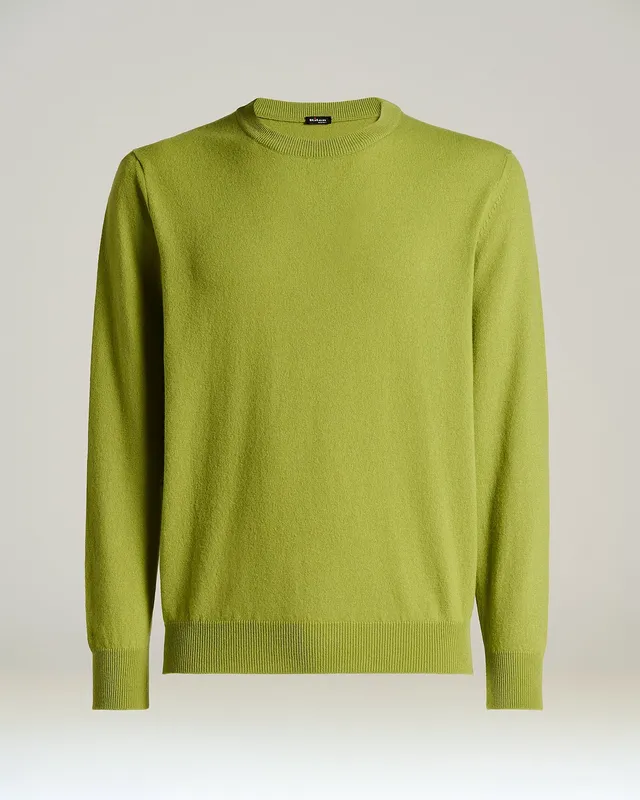 Kiton Knitwear Kaschmir Pullover limettengrün Rundhals