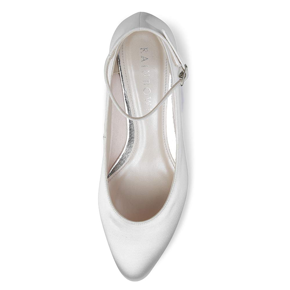 Rainbow Club Timeless Kamilla Ivory Satin Pumps 5 cm Blockabsatz