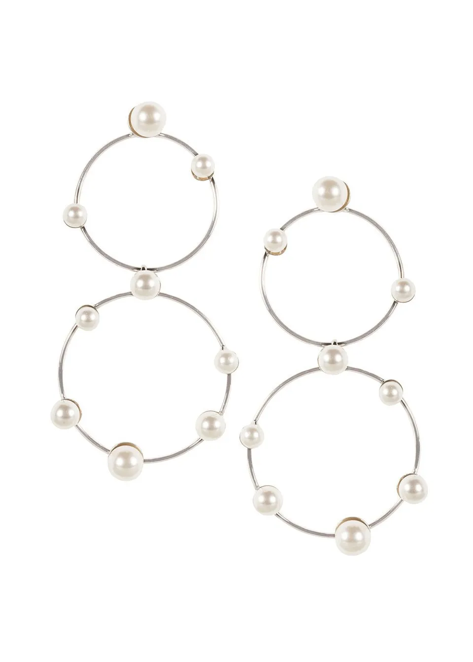 Elizabeth Bower Ariel Pearl Creolen Rhodium Stecker
