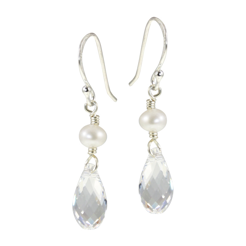 Juvelan Silver Wedding Ohrringe Silber Kristalltropfen Perle