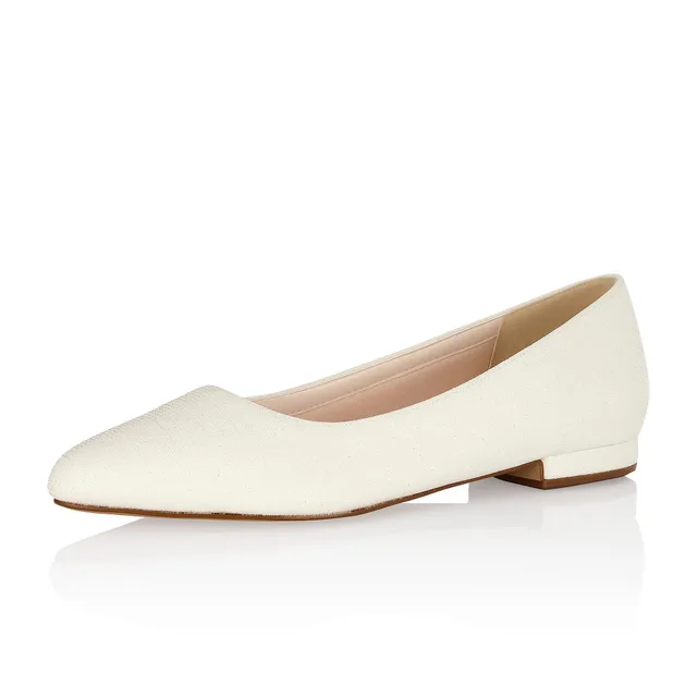 Rainbow Club Luxe Lauri Off-White Metallic Brautschuhe Ballerina