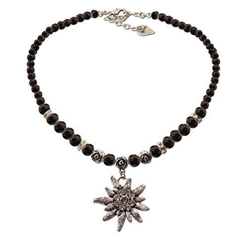 Alpenflüstern DAHEIM Perlen-Set SET011 Kette Ohrringe schwarz