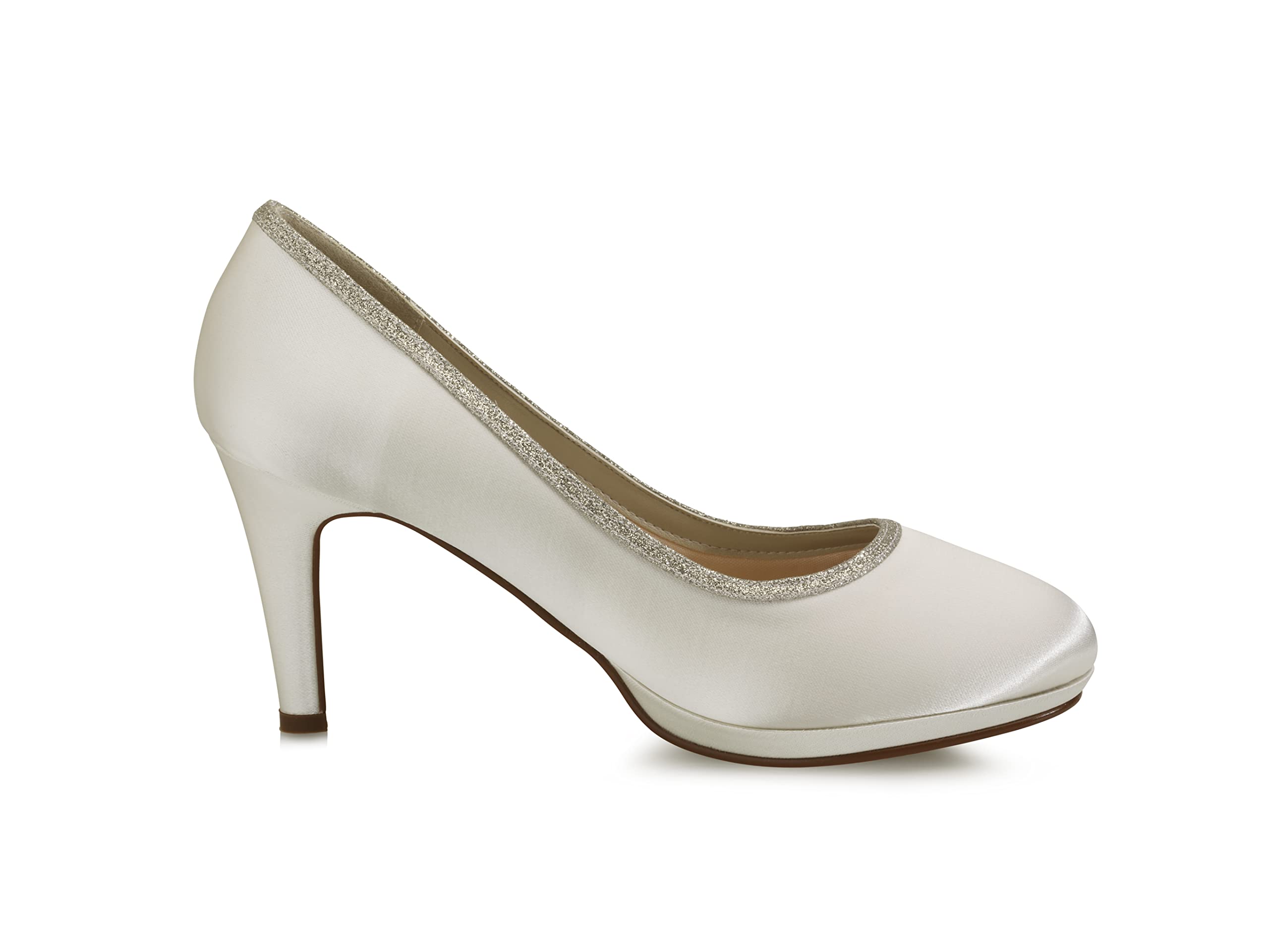 Rainbow Club Yanna Pumps Ivory Satin Glitzer Plateau