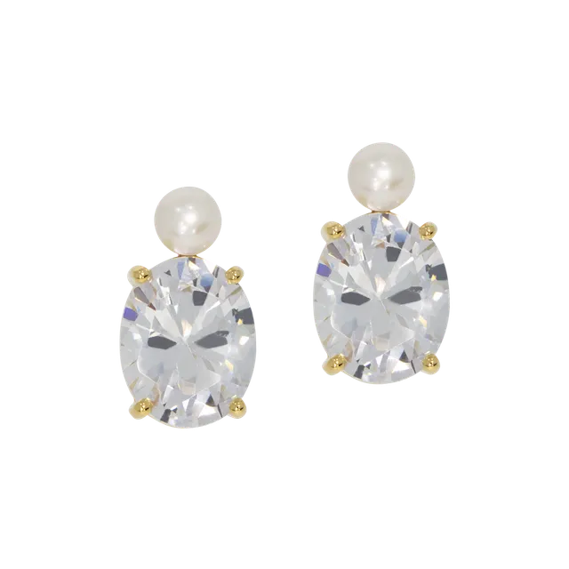 Juvelan Crystallized Ohrstecker Silber Perle Kristall