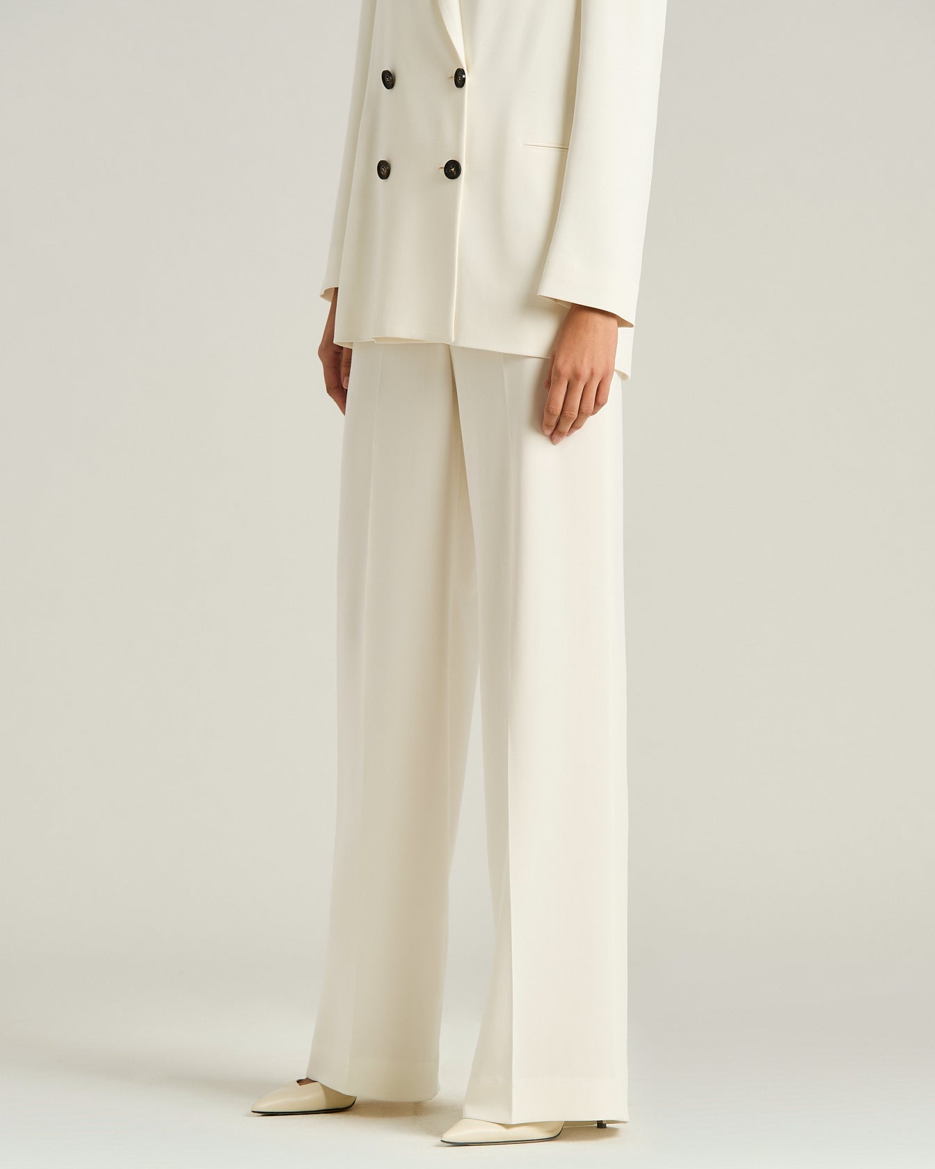 Kiton Wide-Leg Seidenhose Bügelfalte Stretch