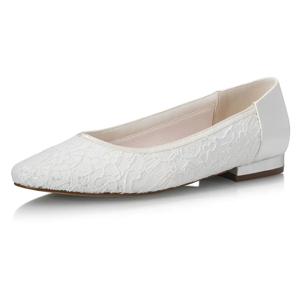 Rainbow Club Embellished Ashlee Ballerina Ivory 37 Satin Spitze