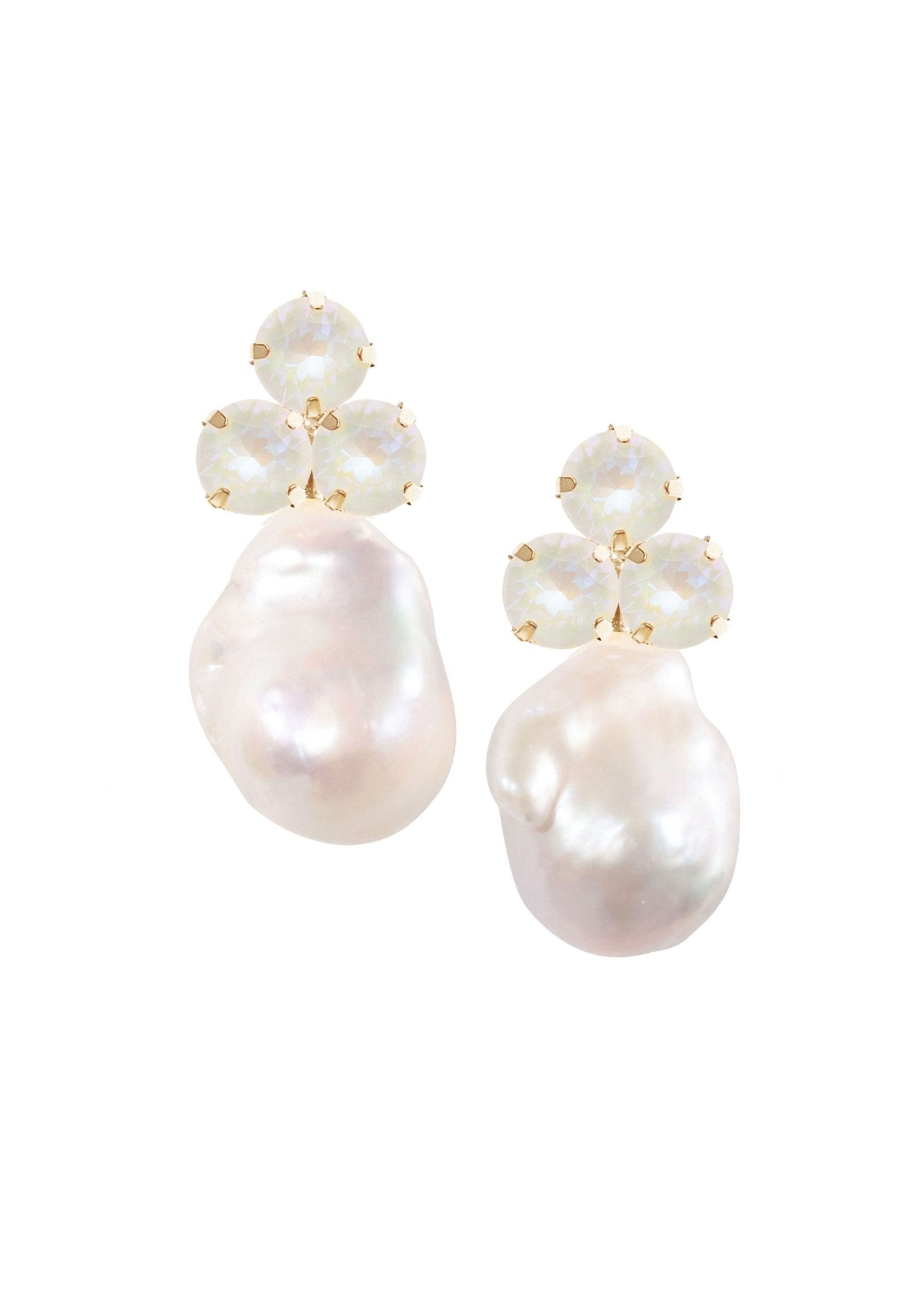 Elizabeth Bower Baroque Triplet Ohrstecker Rhodium Perle