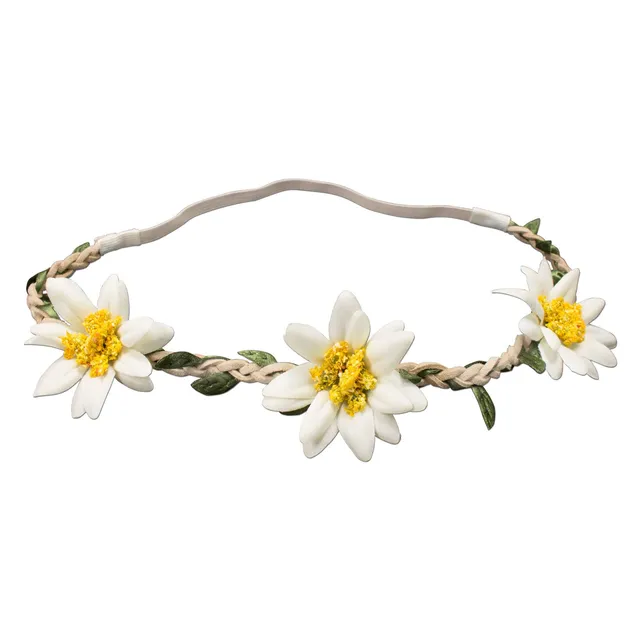 Alpenflüstern DAHEIM ADV102 Haarband creme-weiß Edelweiß-Blüten