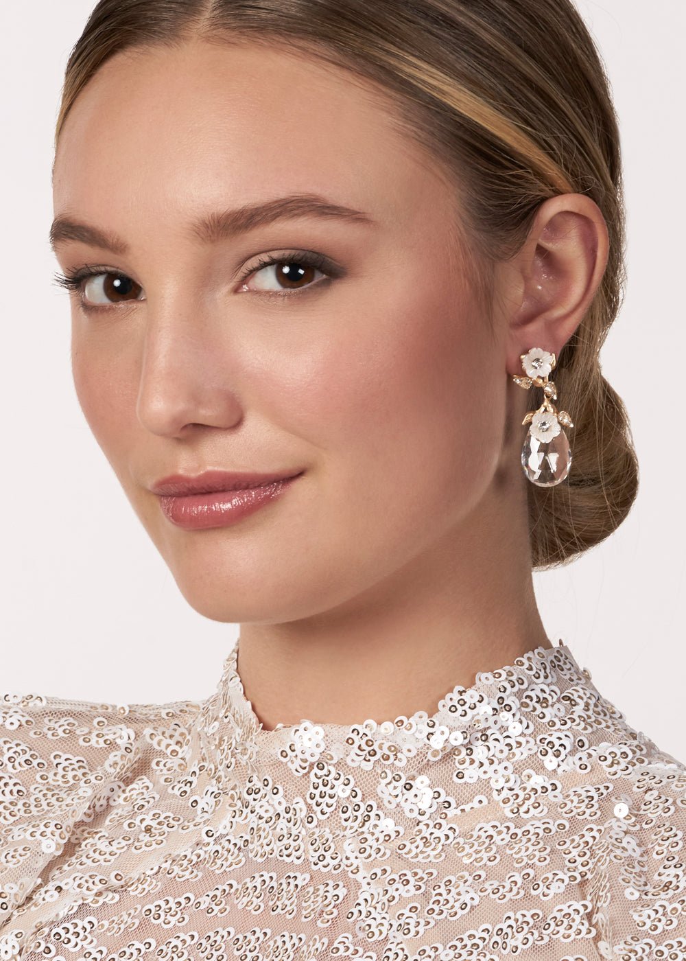 Elizabeth Bower Anemone Dew Ohrstecker Rhodium