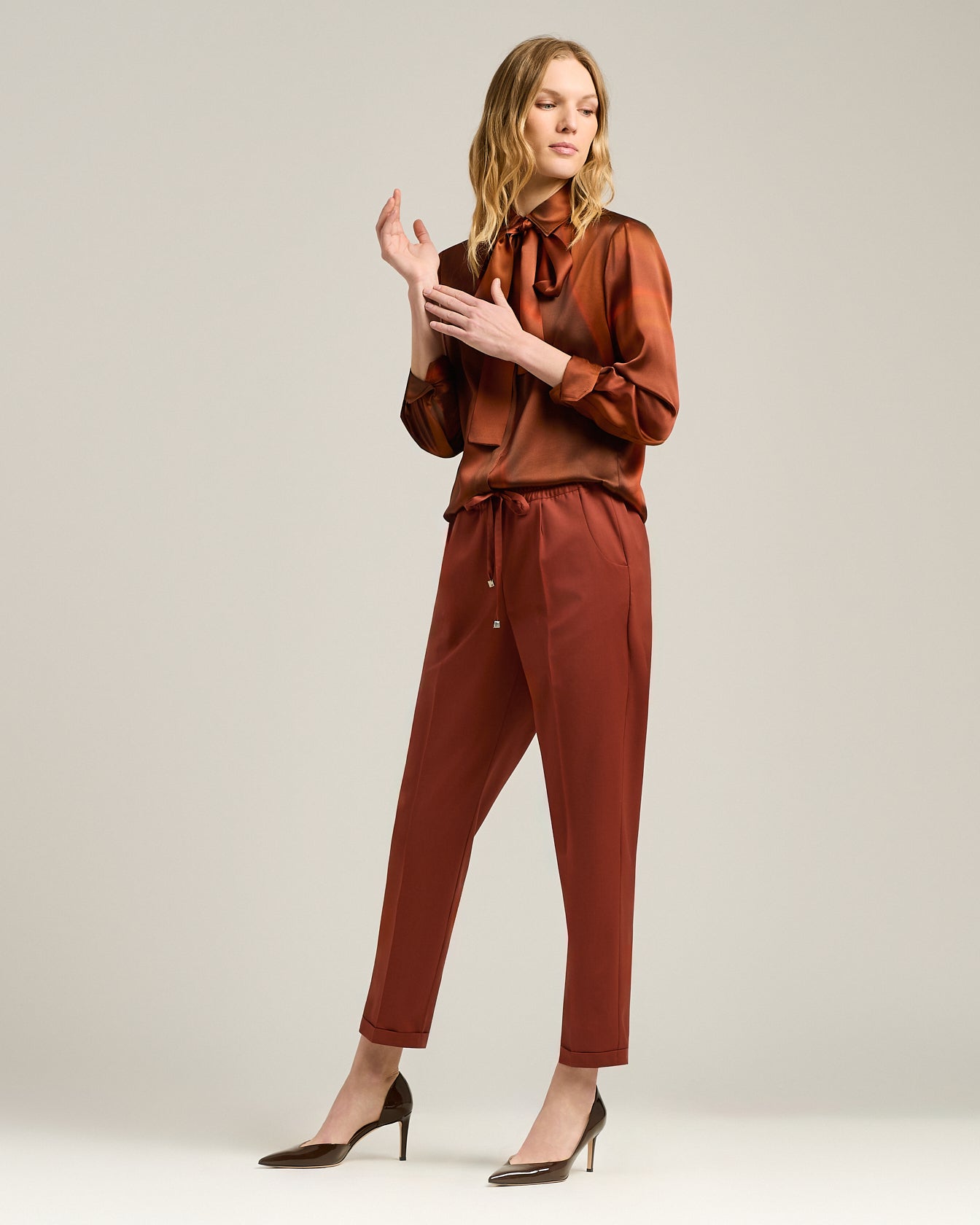 Kiton Terracotta Wool Hose Terracotta Gr. 46 Schurwolle Kordelzug