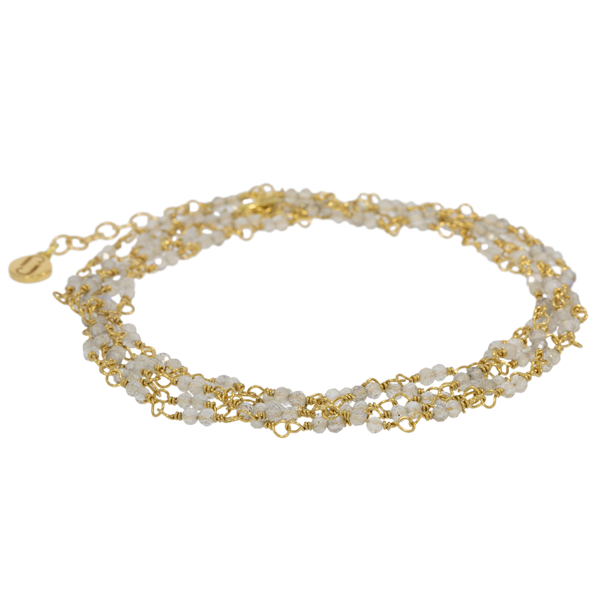 Juvelan Grey Blue Chamaleon Wickelarmband Gold 88 cm