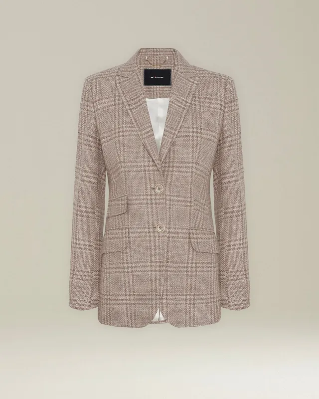 Kiton Jackets Principe di Galles Blazer Wolle Damen