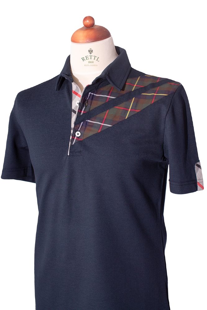 Rettl MEN Dachstein Polo-Shirt Piqué Baumwolle Karo