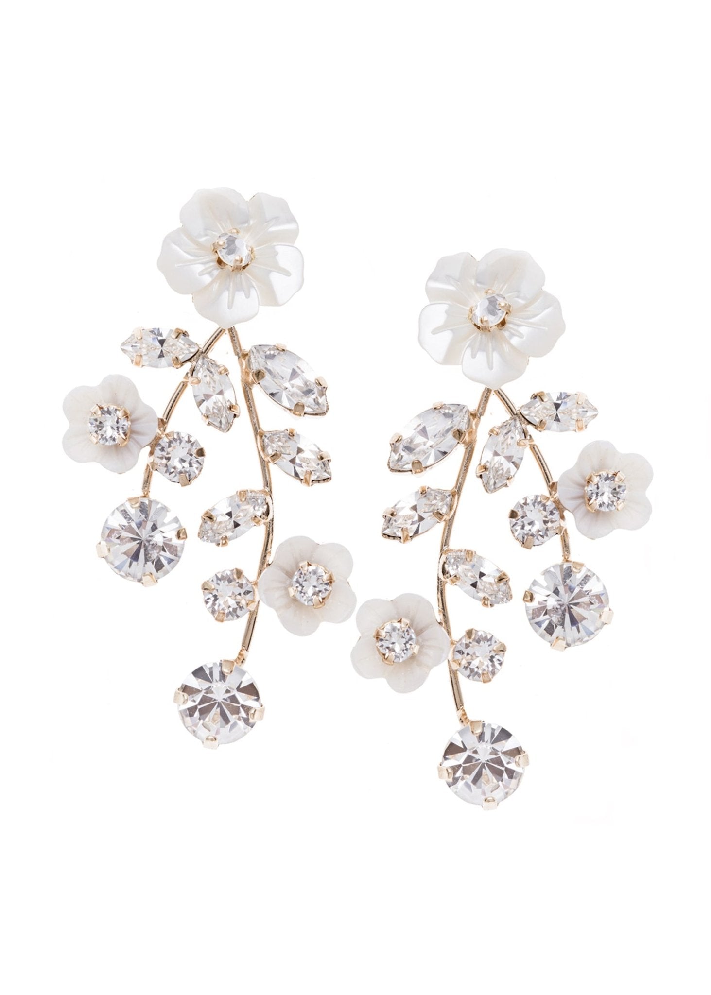 Elizabeth Bower Morning Petal Hängeohrringe Gold Perle
