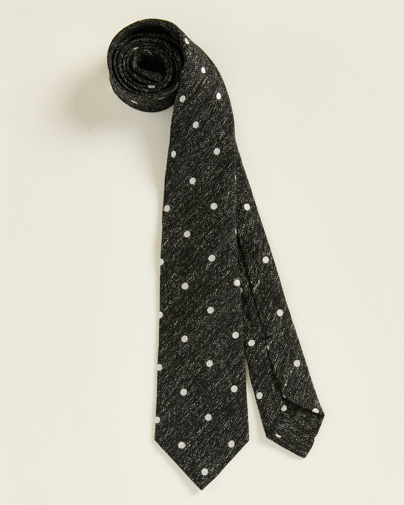 Kiton Ties Wollkrawatte Anthrazit Punkte 148 cm