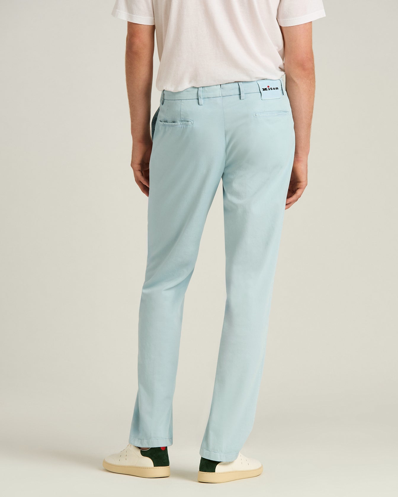 Kiton Chino Baumwolle Stretch Hellblau Gr. 34 Hose