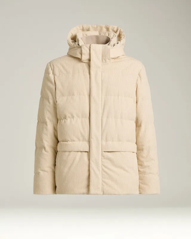 Kiton Outerwear Padded Bomber Cordjacke Ivory wattiert