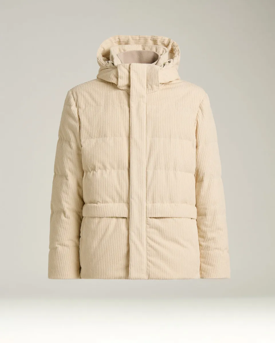 Kiton Outerwear Padded Bomber Cordjacke Ivory wattiert