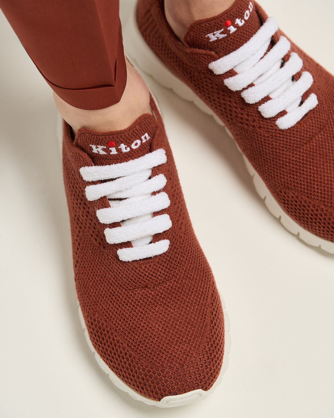 Kiton Fit Cashmere Sneakers Terracotta Größe 40