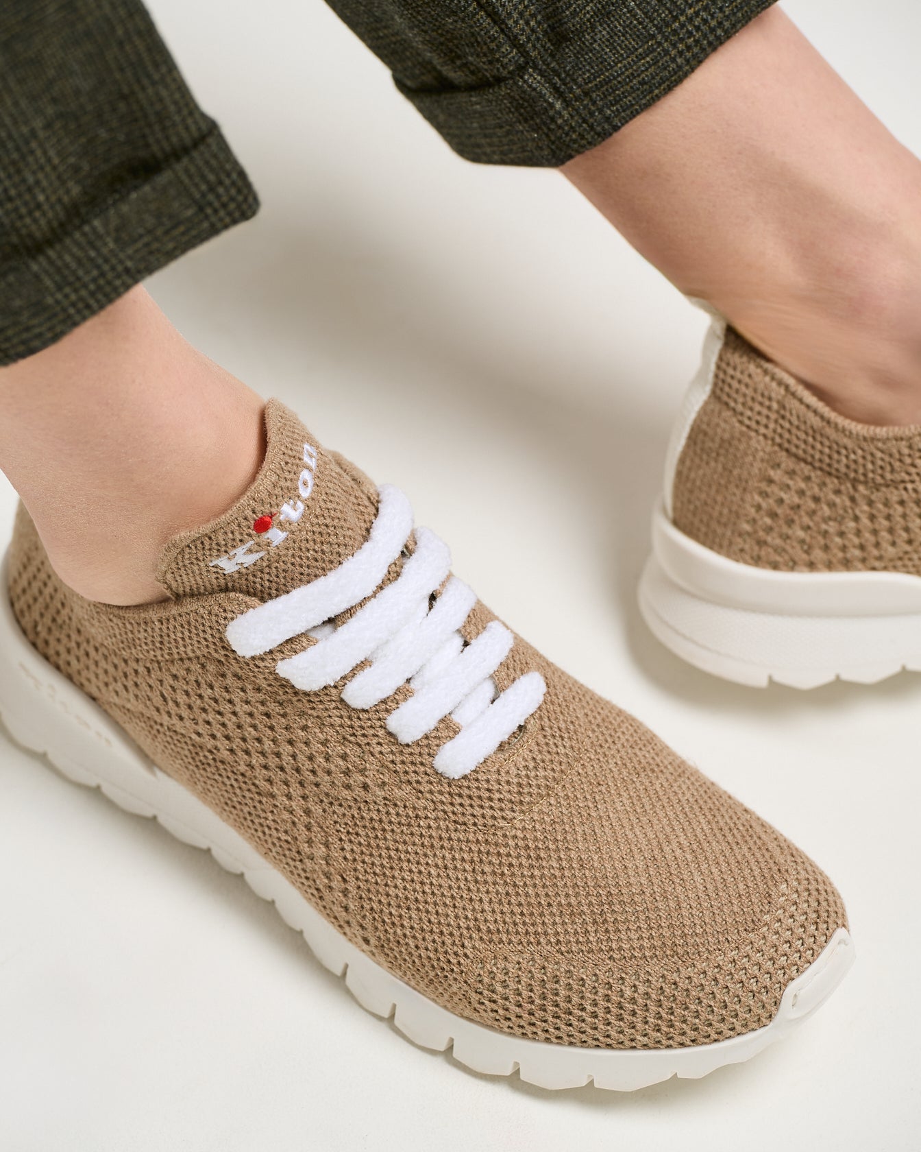 Kiton Fit Cashmere Sneaker Beige Kaschmir