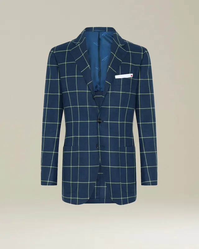 Kiton Jackets Checked Cashmere Blend Blazer Sakko Karo Gr.50