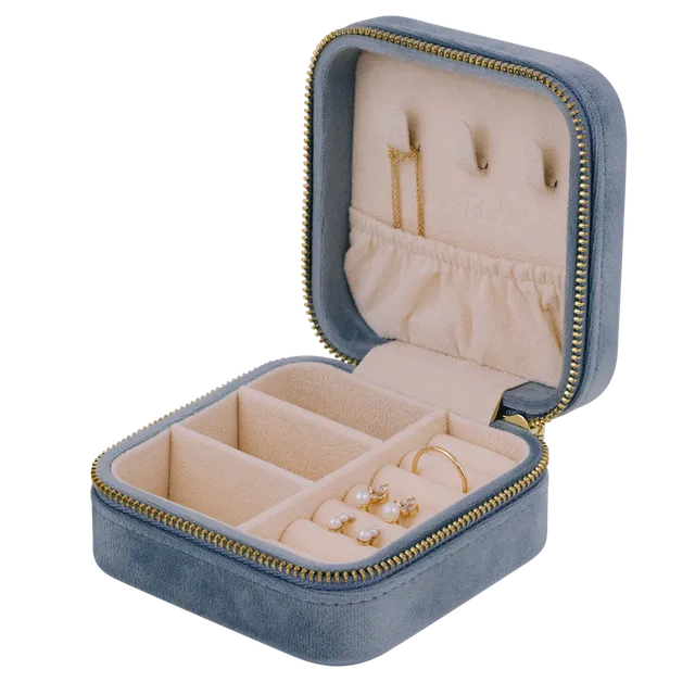 Juvelan Jewelry Case Square Large Samt Schmucketui Mondstein