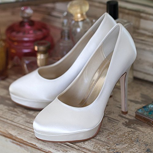 Rainbow Club Timeless Cindy Plateau-Pumps ivory Satin 11cm