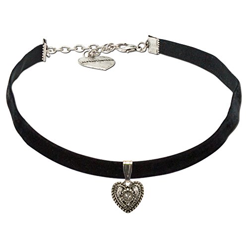 Alpenflüstern DAHEIM Schmuck-Set Kropfband Ohrstecker schwarz
