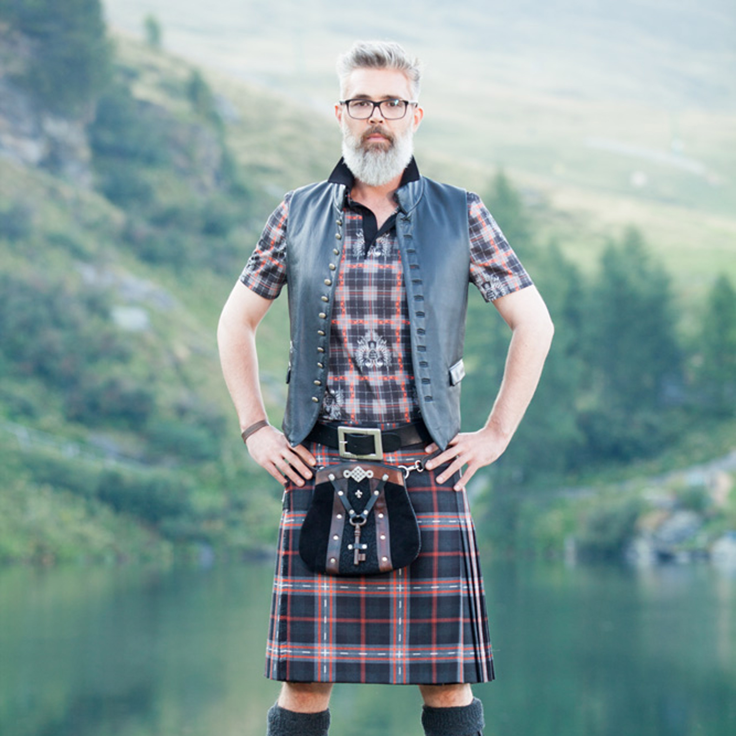 Rettl Men Heavy Rettl Herren Karohemd Burnt Orange Tartan