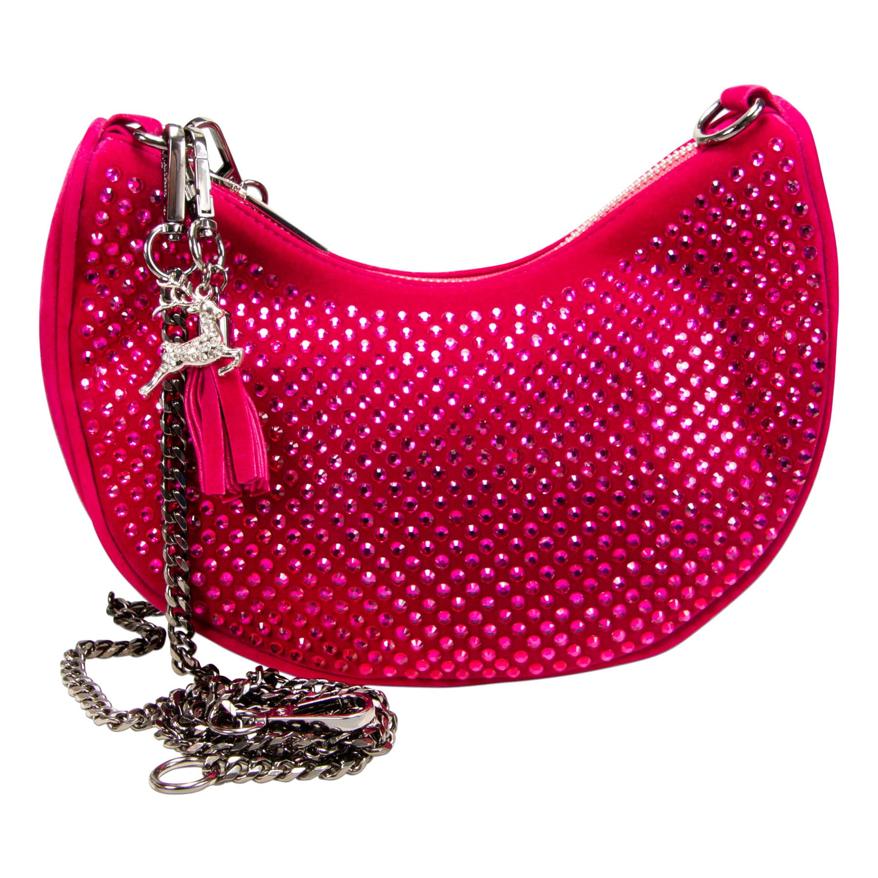 Alpenflüstern DAHEIM DTA101 Dirndltasche Pink-fuchsia Samt Strass