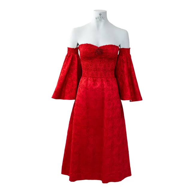 Rettl Women Francy Kleid Stretchbrokat Rot