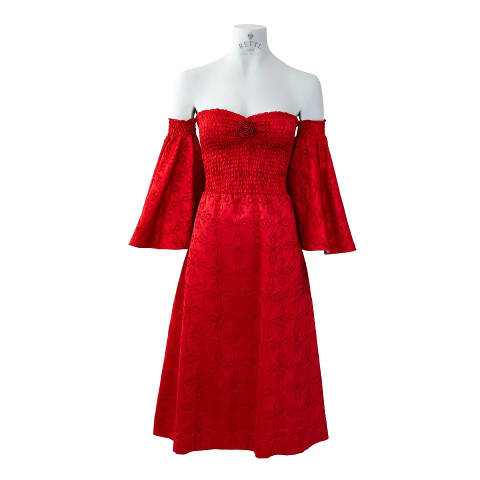 Rettl Women Francy Kleid Stretchbrokat Rot