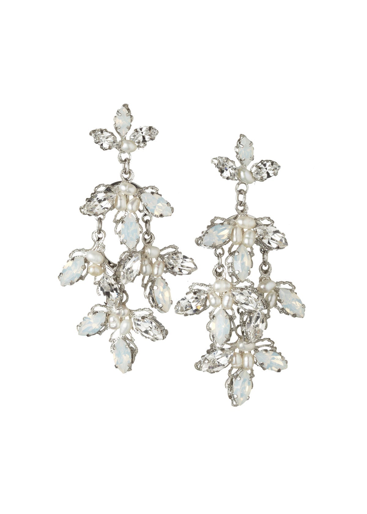 Elizabeth Bower Lily Crystal Chandelier Ohrringe Opal Stecker