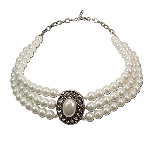 Alpenflüstern Daheim Sissi SET025 Schmuckset creme-weiß Perlen