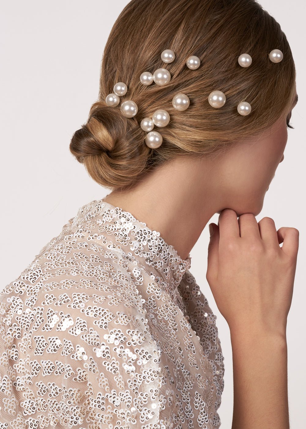 Elizabeth Bower Bubble Pearl Braut Haarnadeln Rhodium 5er