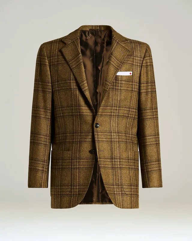 Kiton Jackets Brown Tartan Kaschmir Sakko 50 braun