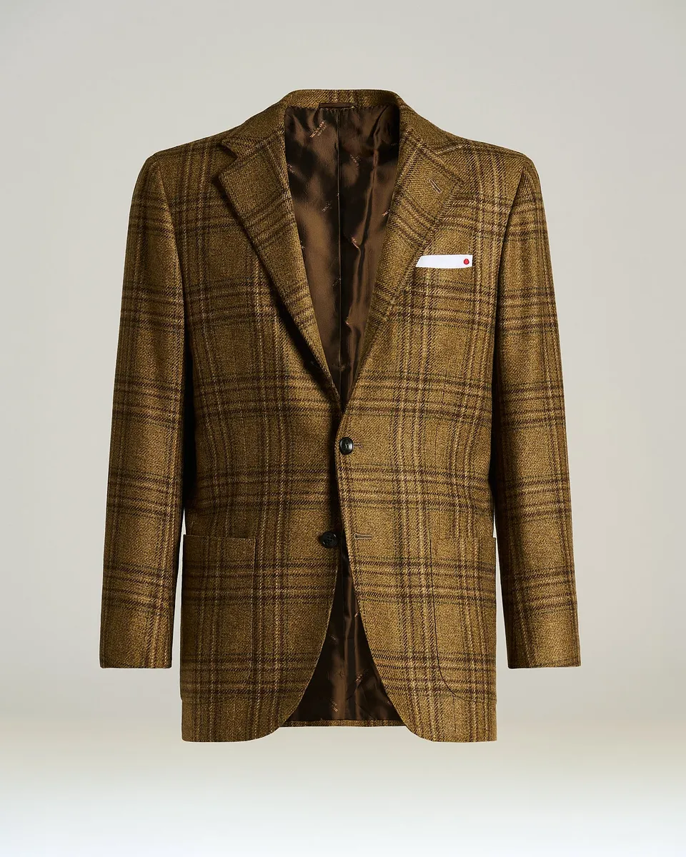 Kiton Jackets Brown Tartan Kaschmir Sakko 50 braun