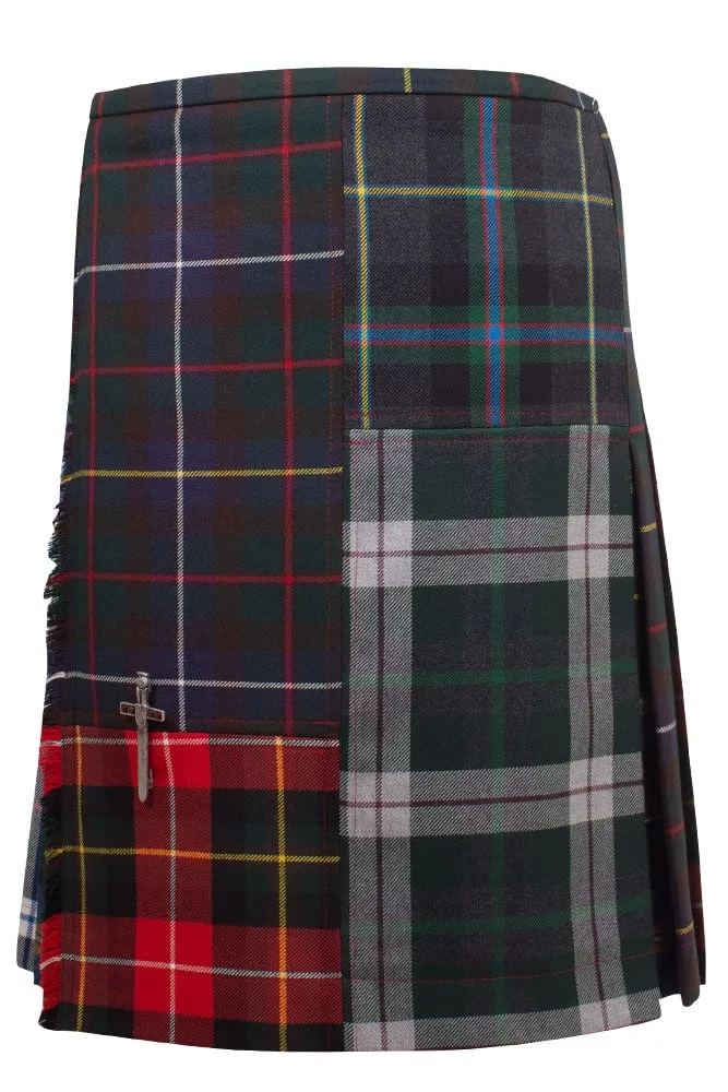Rettl MEN Patch Classic Kilt Herren Mitte Knie Schottenrock